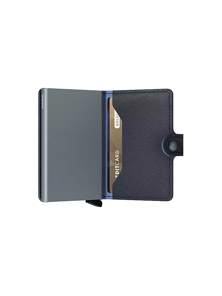 SECRID | Geldbörse - Miniwallet Saffiano Navy | hellbraun