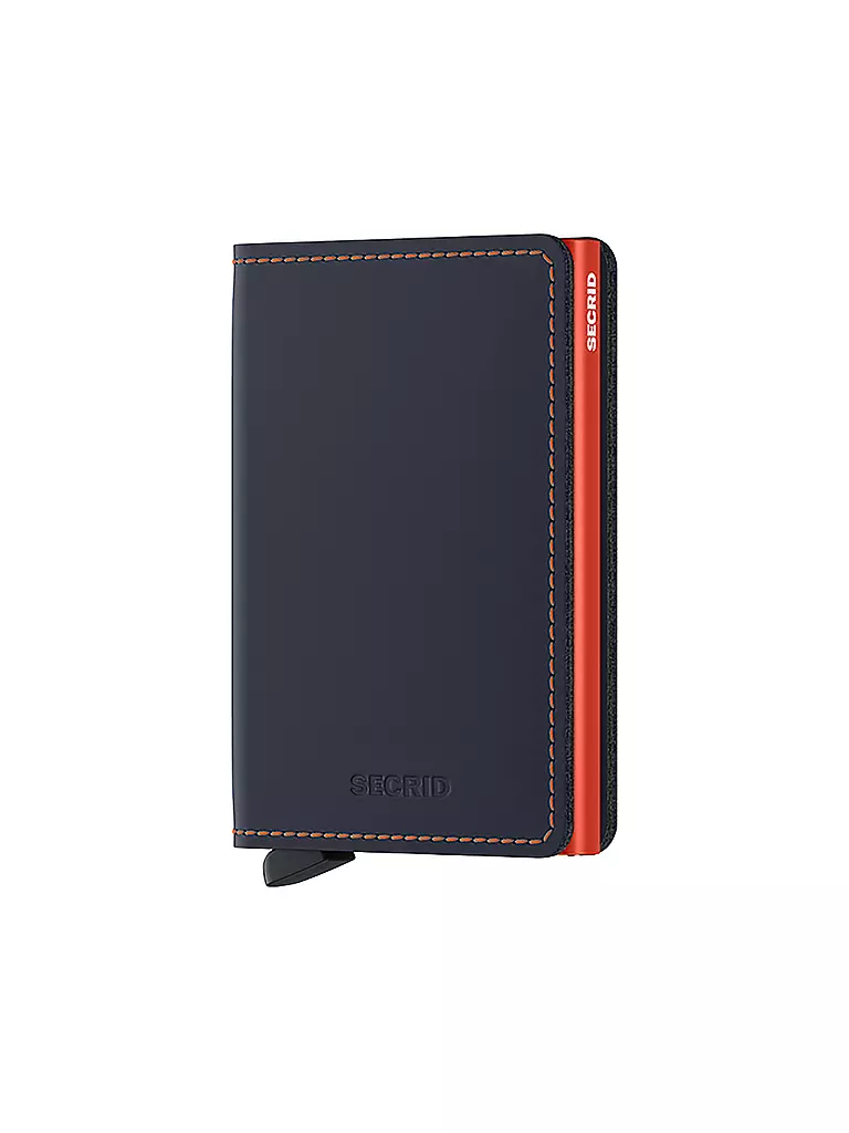 SECRID | Geldbörse SLIMWALLET MATTE Nightblue & Orange | dunkelblau