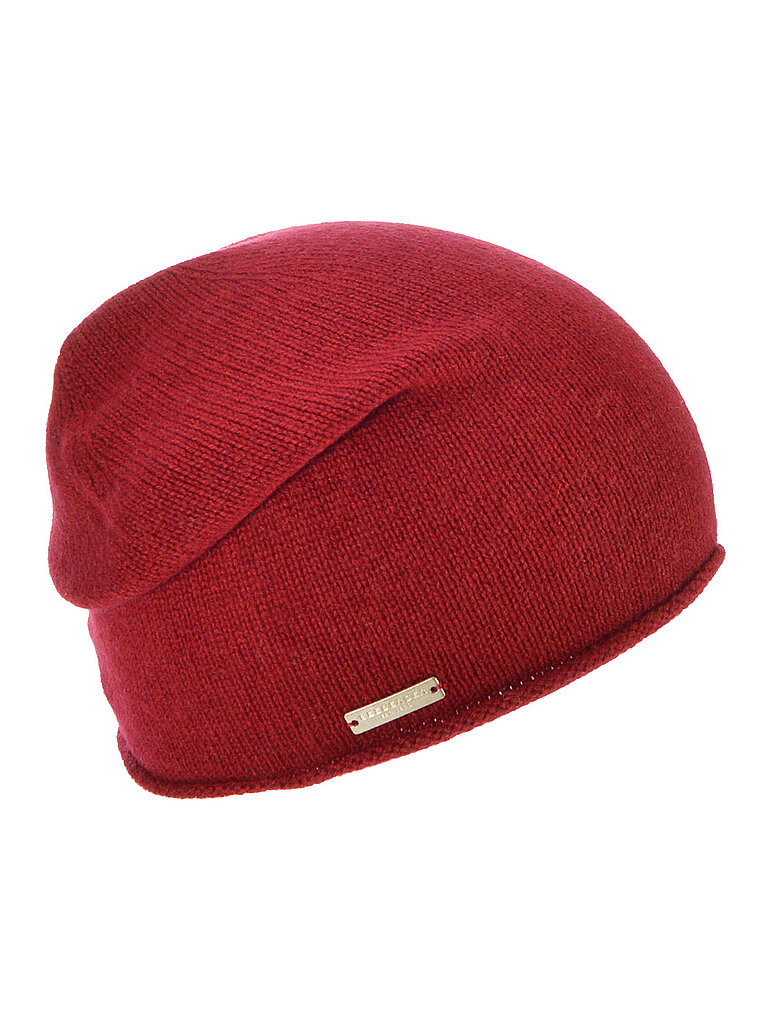 SEEBERGER Kaschmir Mütze - Haube rot