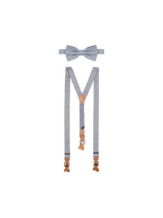 SEIDENFALTER | Hosenträger Set mit Fliege und Knopf-Clips