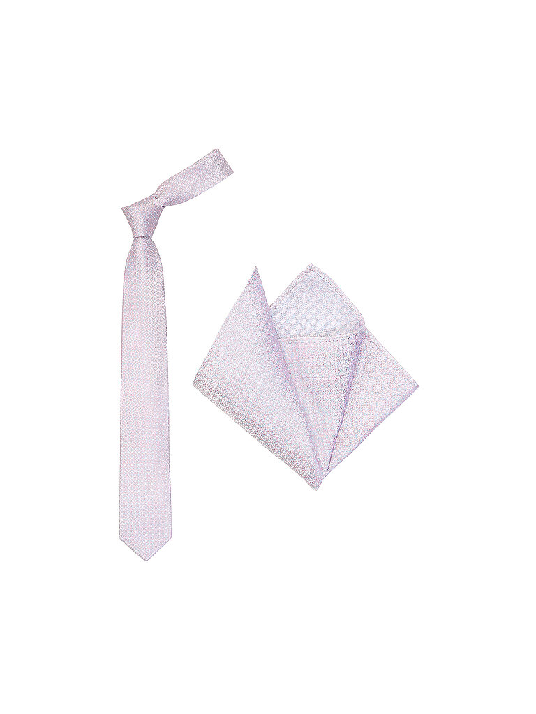 Krawatte Set mit Stecktuch rosa herren