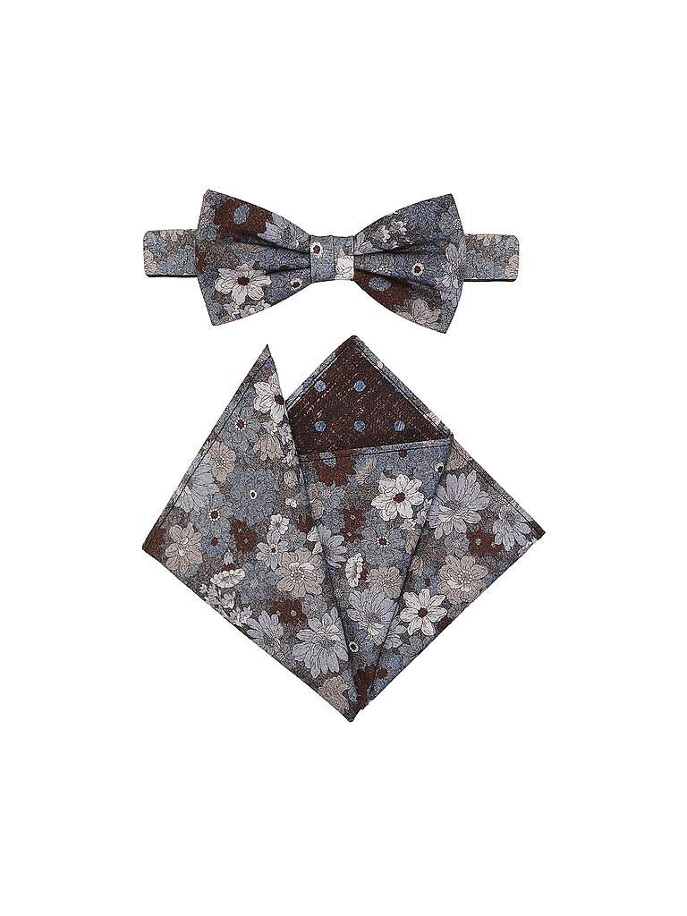 SEIDENFALTER Masche - Fliege Set mit Stecktuch PRINCE BOWTIE dunkelblau