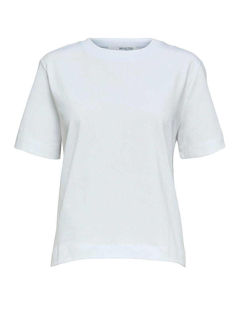 SELECTED FEMME T-Shirt Boxy Fit SLFESSENTIAL weiss | L