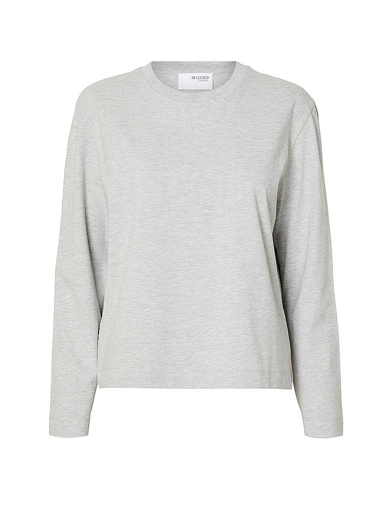 Langarmshirt SLFESSENTIAL hellgrau S damen