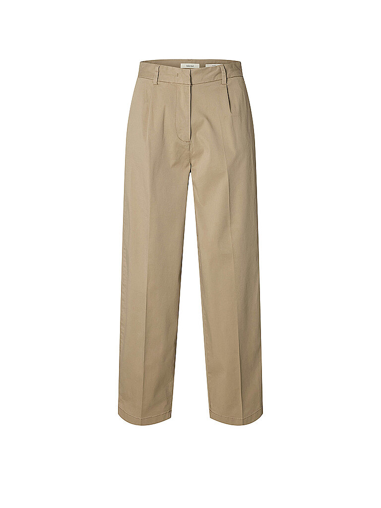 SELECTED FEMME Businesshose SLFBARREL MILLE beige | 42/L30