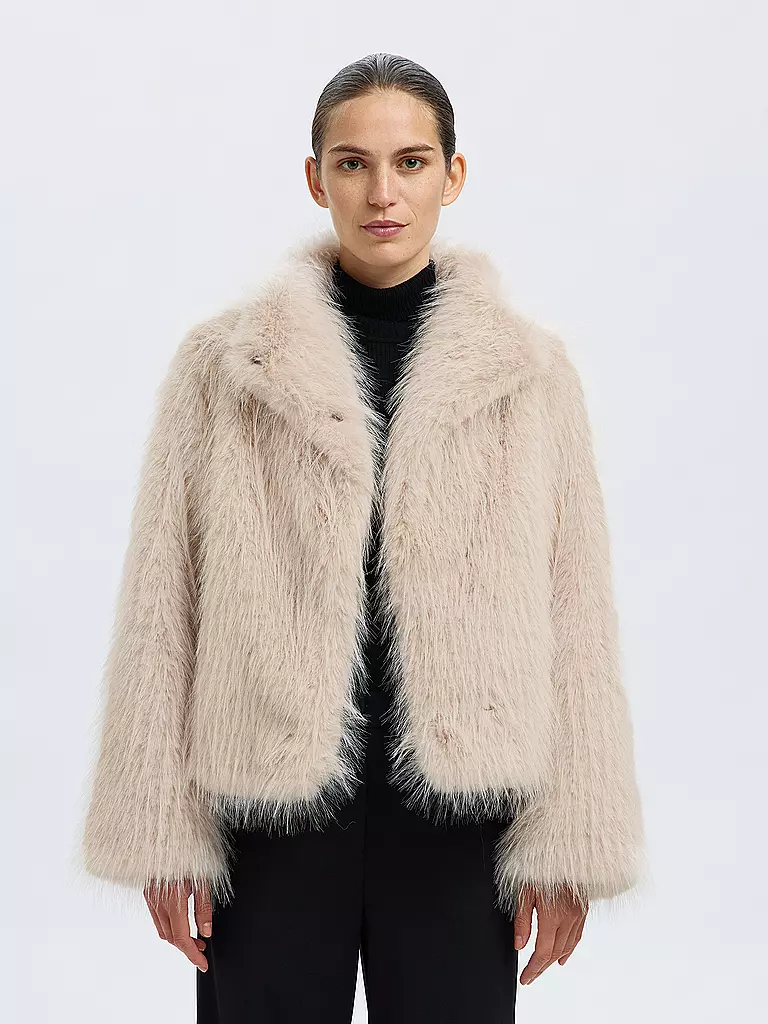 SELECTED FEMME | Jacke in Felloptik | 