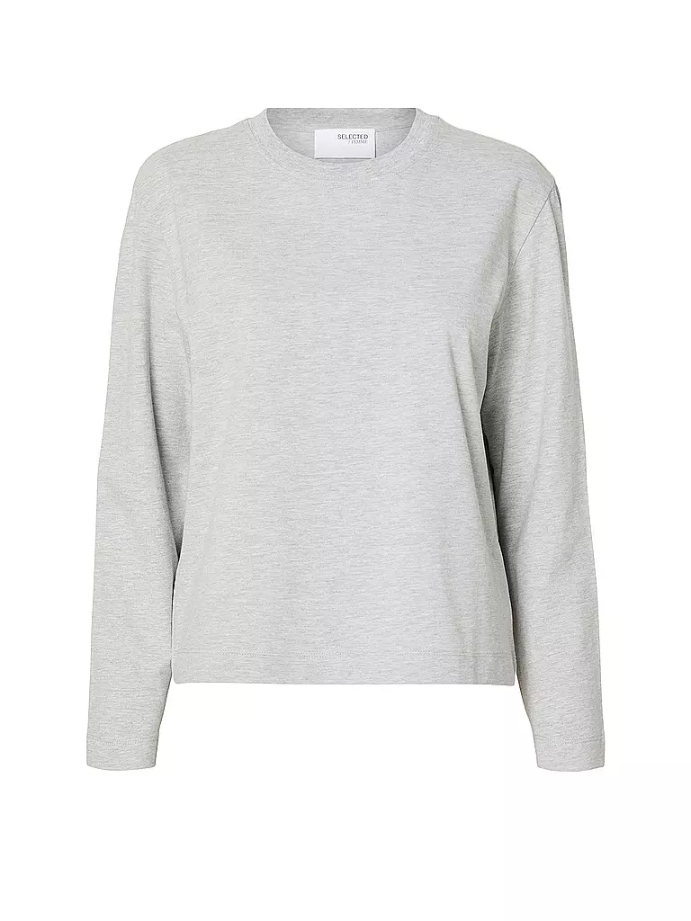 SELECTED FEMME | Langarmshirt SLFESSENTIAL | hellgrau