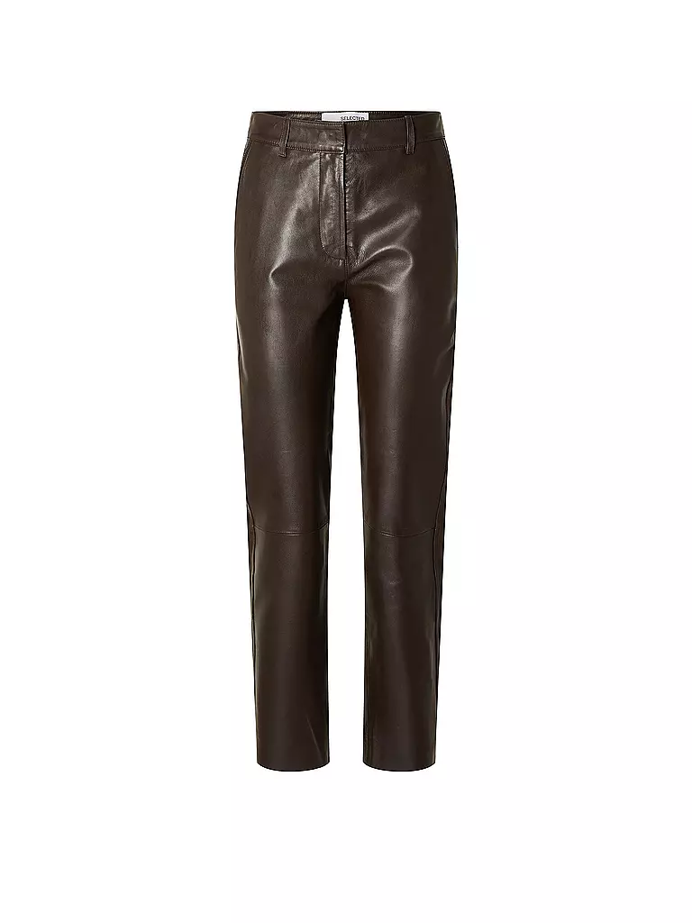 SELECTED FEMME | Lederhose 7/8 SLFMARIE  | braun