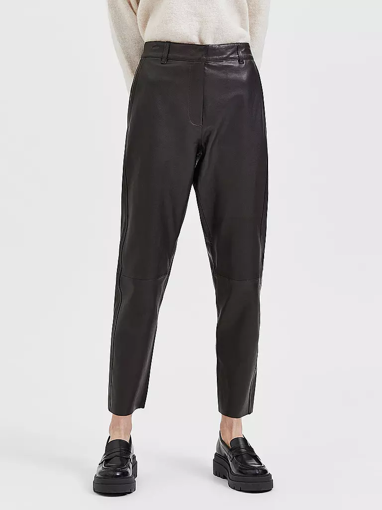 SELECTED FEMME | Lederhose 7/8 SLFMARIE  | braun