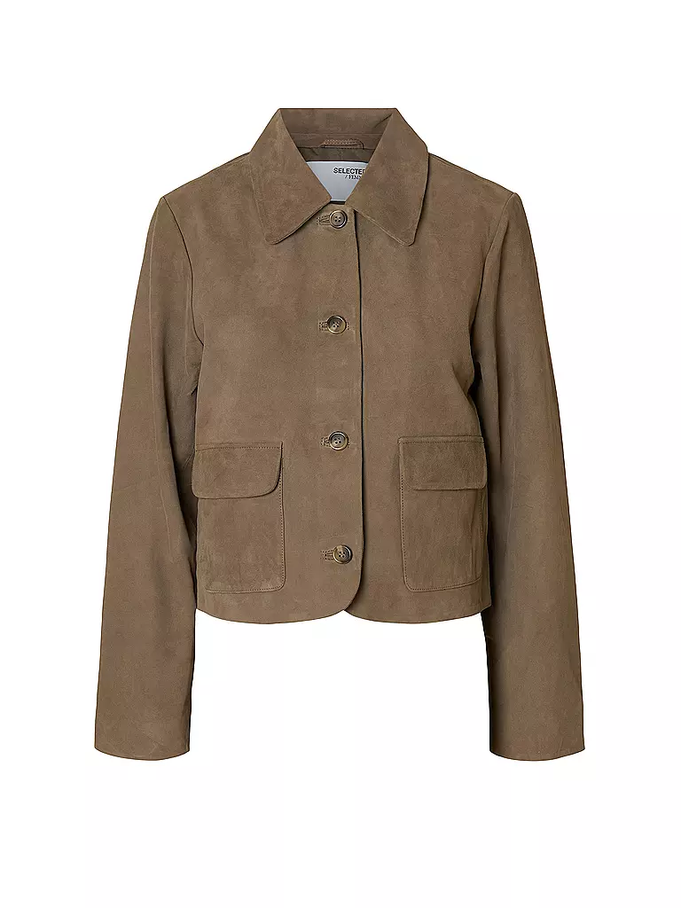 SELECTED FEMME | Lederjacke SLFKAYA SUEDE | braun