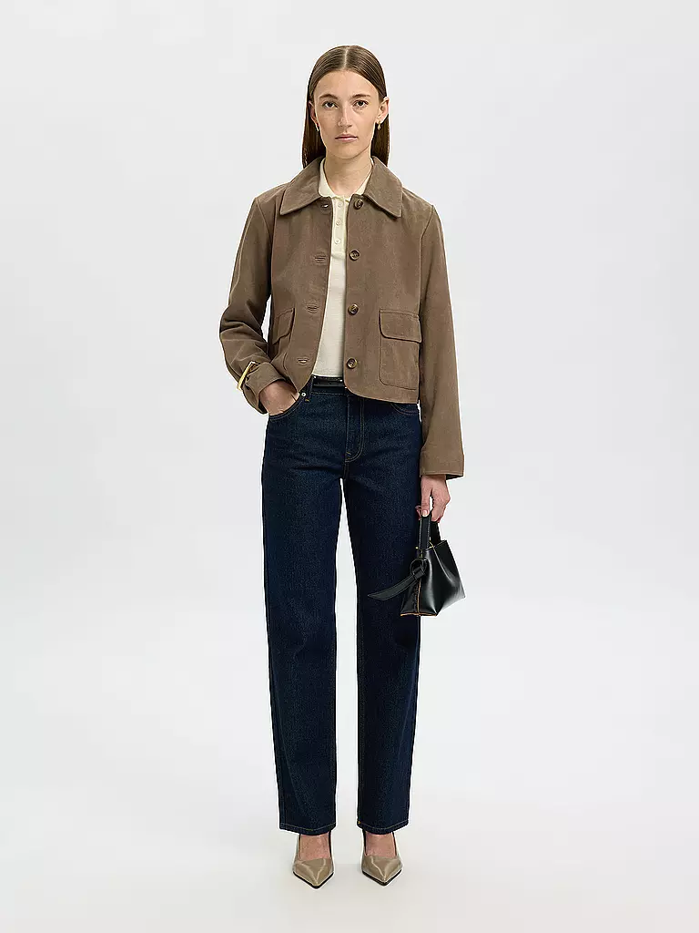 SELECTED FEMME | Lederjacke SLFKAYA SUEDE | braun