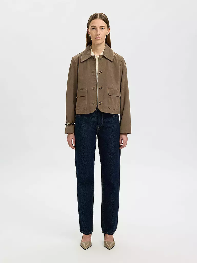 SELECTED FEMME | Lederjacke SLFKAYA SUEDE | braun