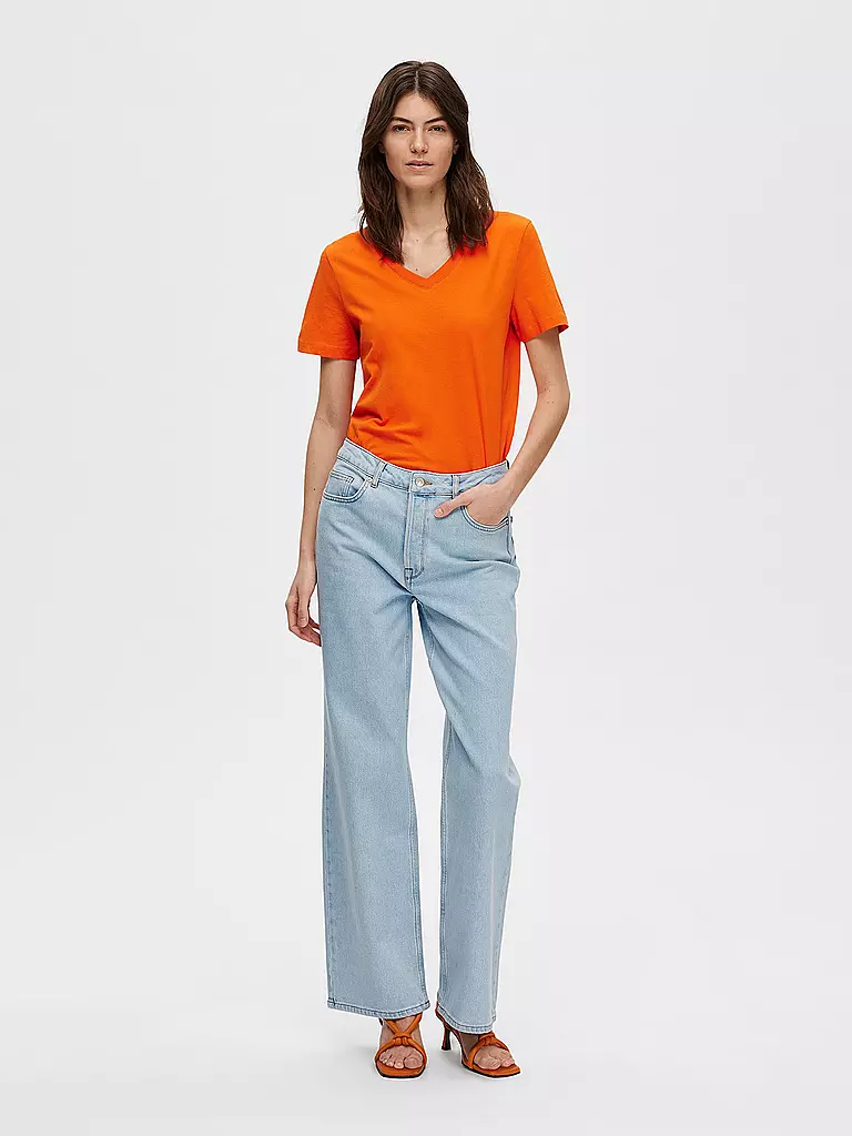 SELECTED FEMME | T-Shirt  SLFESSENTIAL | orange