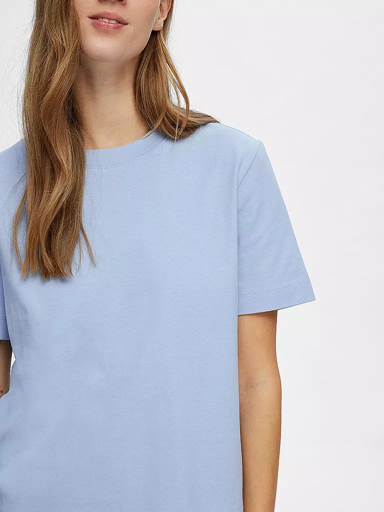 SELECTED FEMME | T-Shirt Boxy Fit SLFESSENTIAL | hellblau