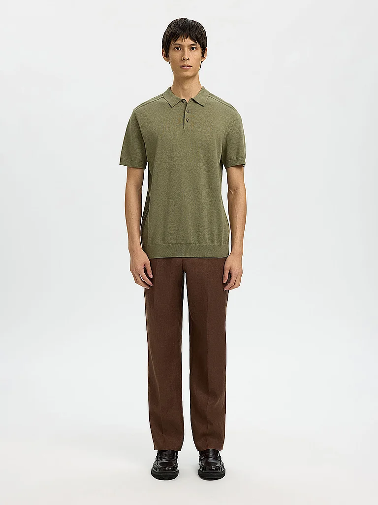 Selected Polo à Manches Courtes Berg Deep Lichen Green / Melange XL Homme 2