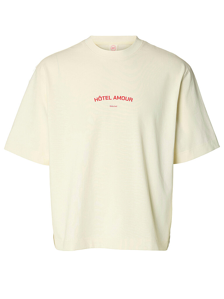 SELECTED T-Shirt SLHBOXYLIAM  beige | XXL