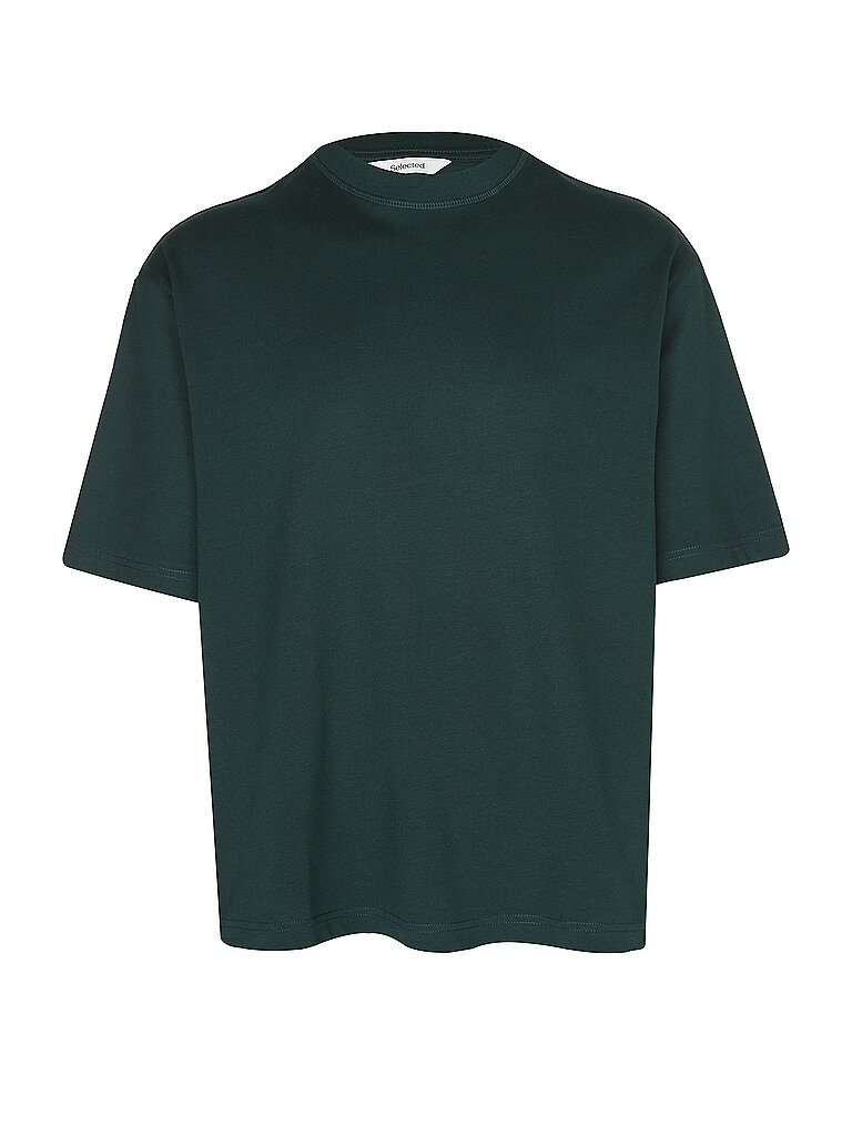 SELECTED T-Shirt SLMRELAXASPEN dunkelgrün | M