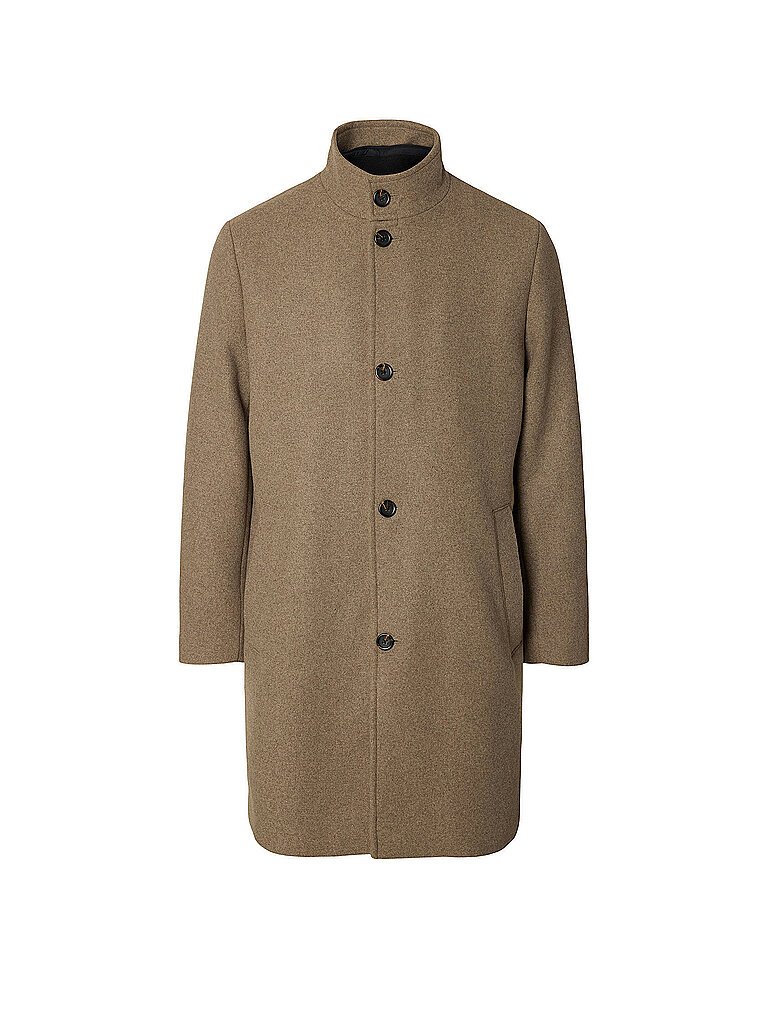 SELECTED Wollmantel SLHRAINAR beige | S