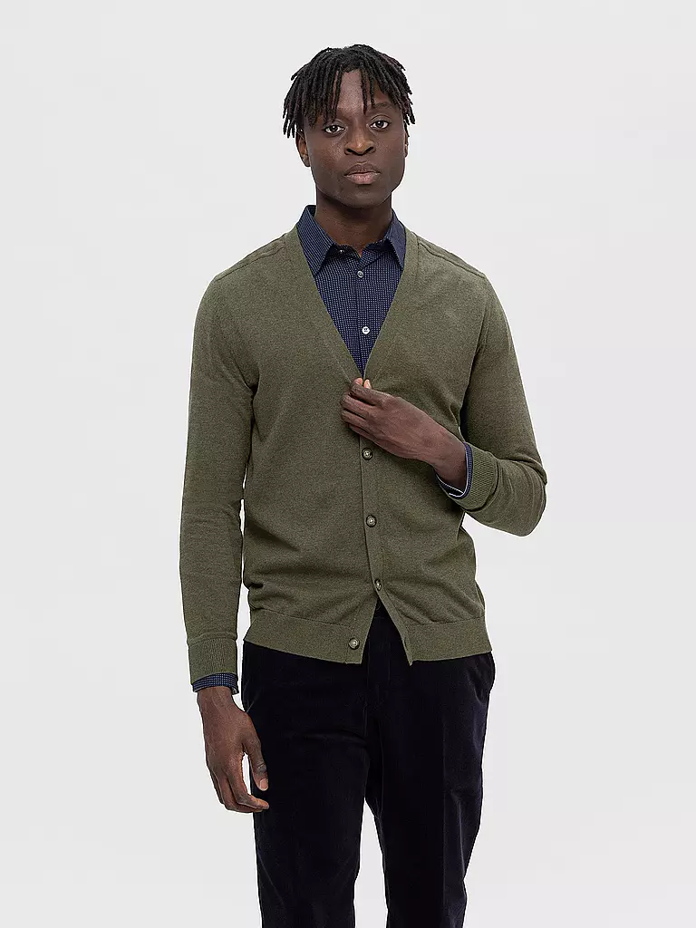 SELECTED | Cardigan SLHBERG | olive