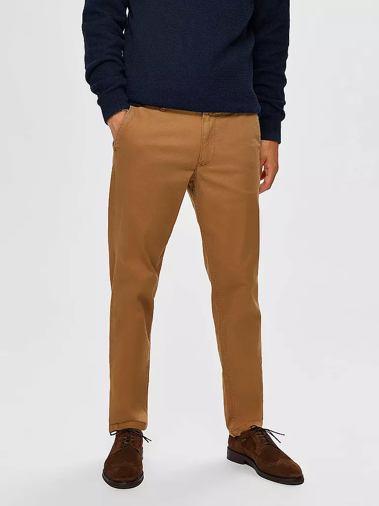SELECTED | Chino SLHSLIM-MILES | camel