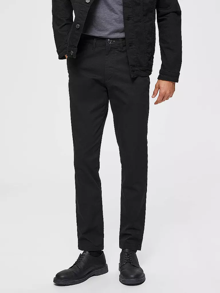 SELECTED | Chino Slim Fit " SLHSLIM MILES " | schwarz