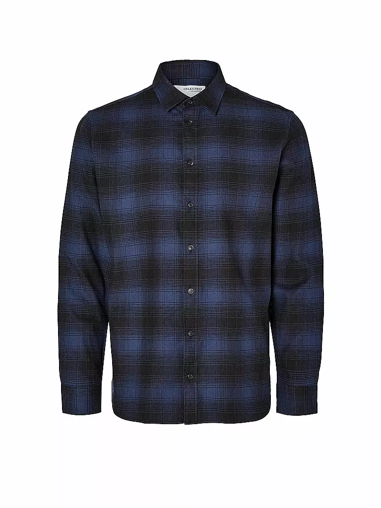 SELECTED | Flanellhemd Slim Fit SLHSLIMOWEN | dunkelblau