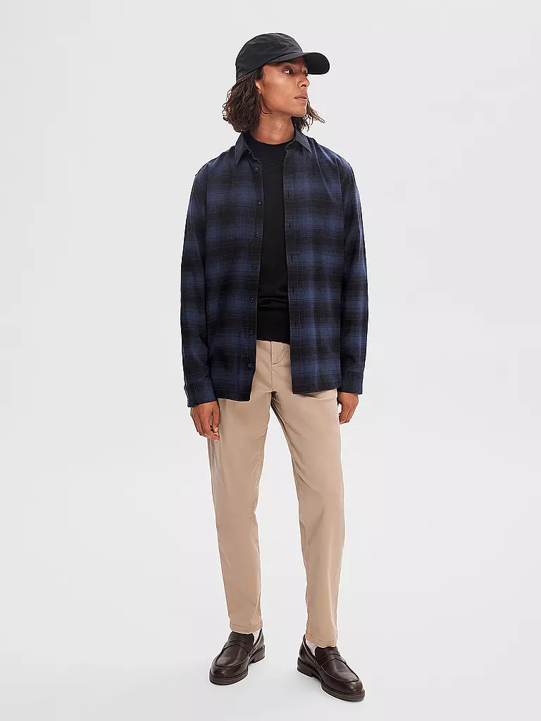 SELECTED | Flanellhemd Slim Fit SLHSLIMOWEN | dunkelblau