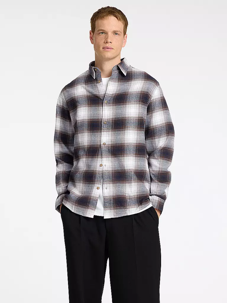 SELECTED | Flanellhemd Slim Fit SLHSLIMOWEN | dunkelblau