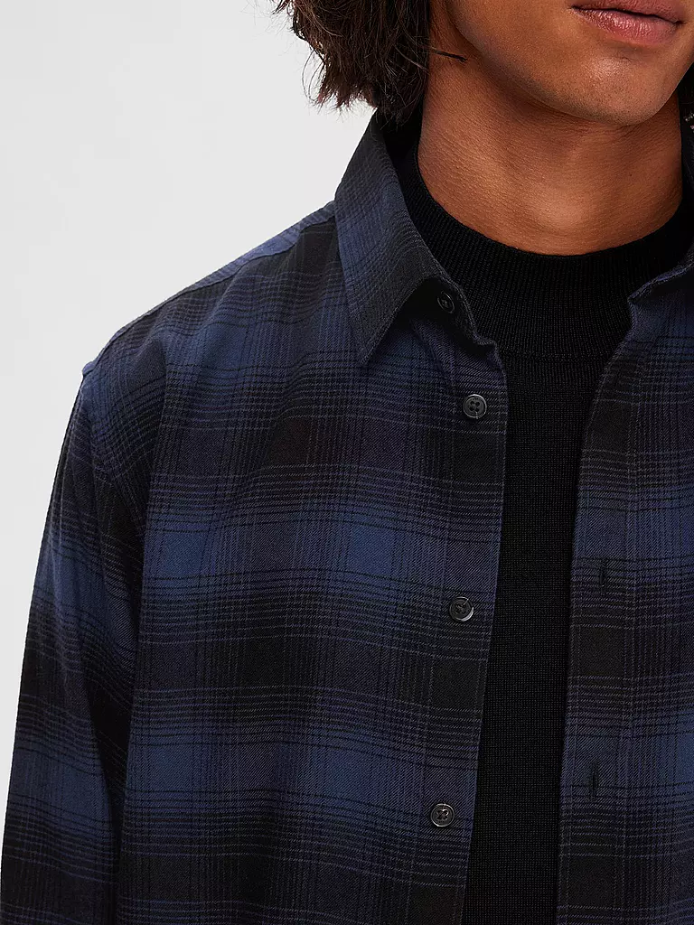 SELECTED | Flanellhemd Slim Fit SLHSLIMOWEN | dunkelblau