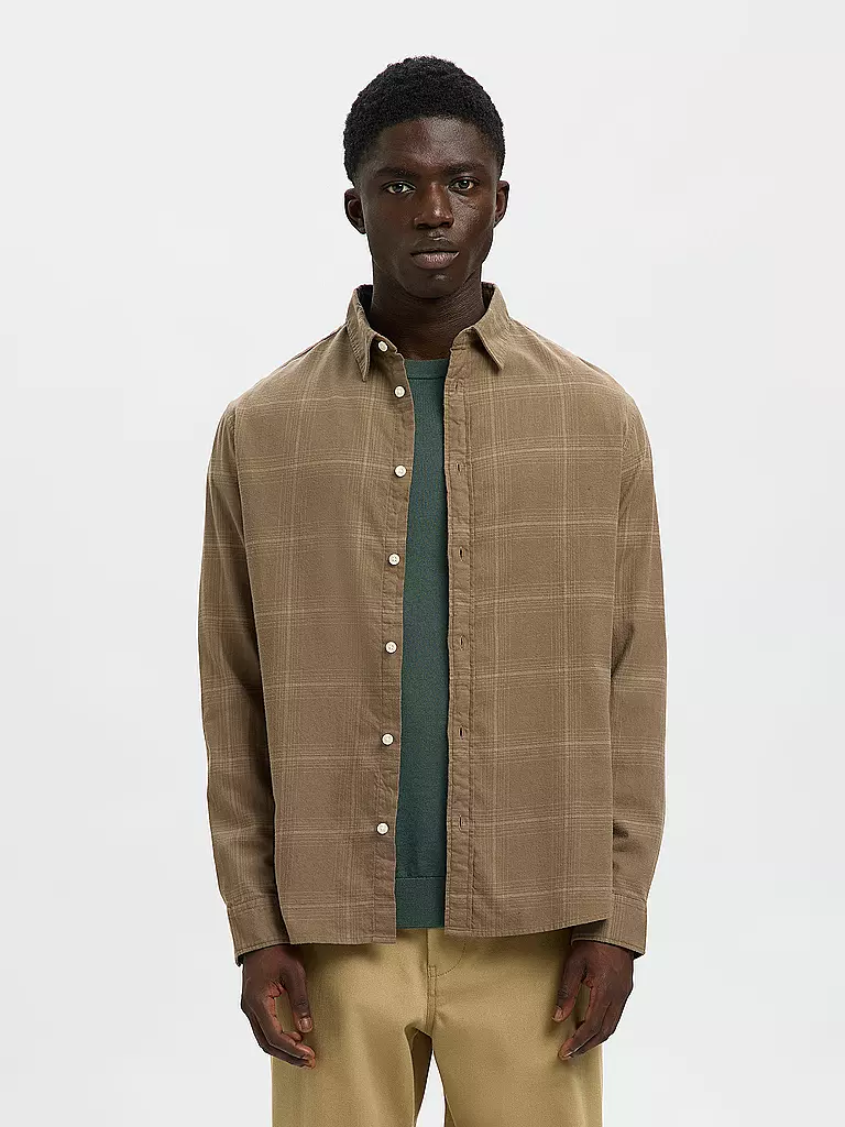 SELECTED | Flanellhemd Slim Fit SLHSLIMOWEN | creme