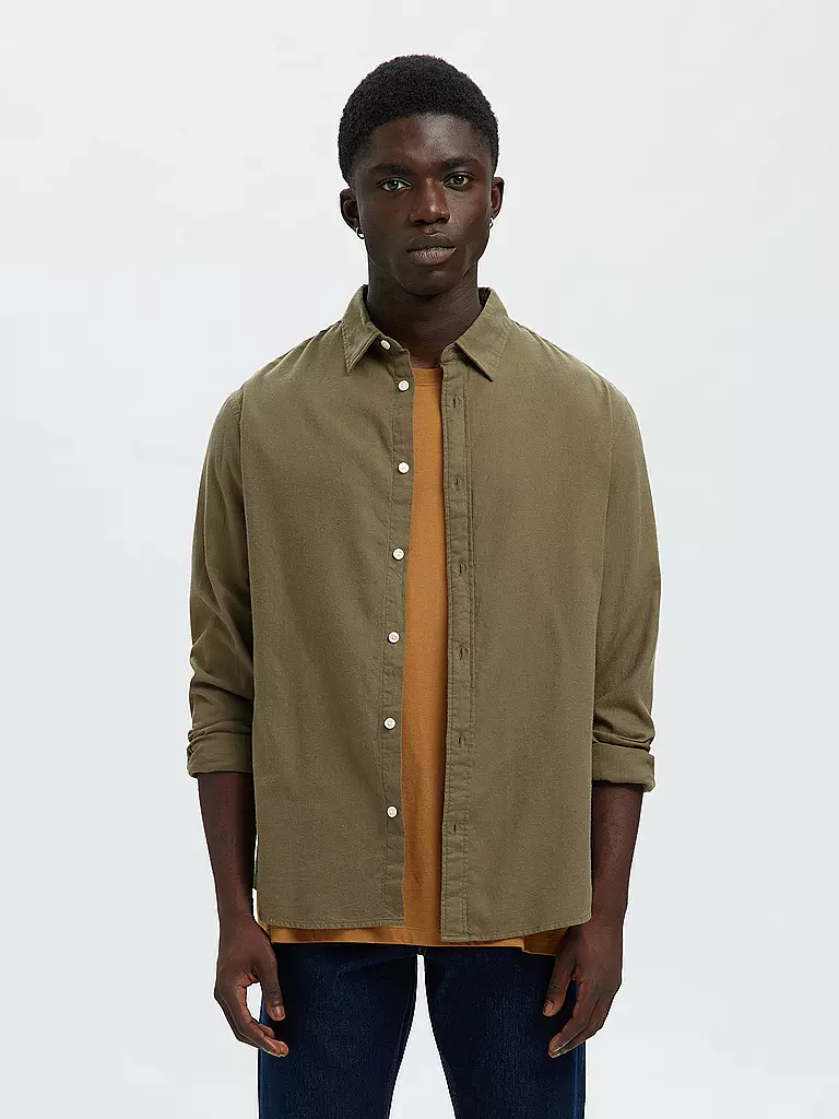 SELECTED | Flanellhemd Slim Fit SLHSLIMOWEN | creme
