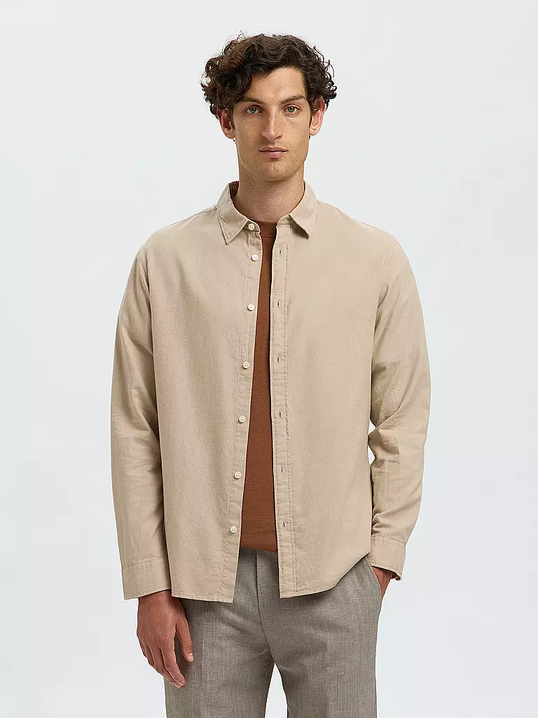 SELECTED | Flanellhemd Slim Fit SLHSLIMOWEN | olive