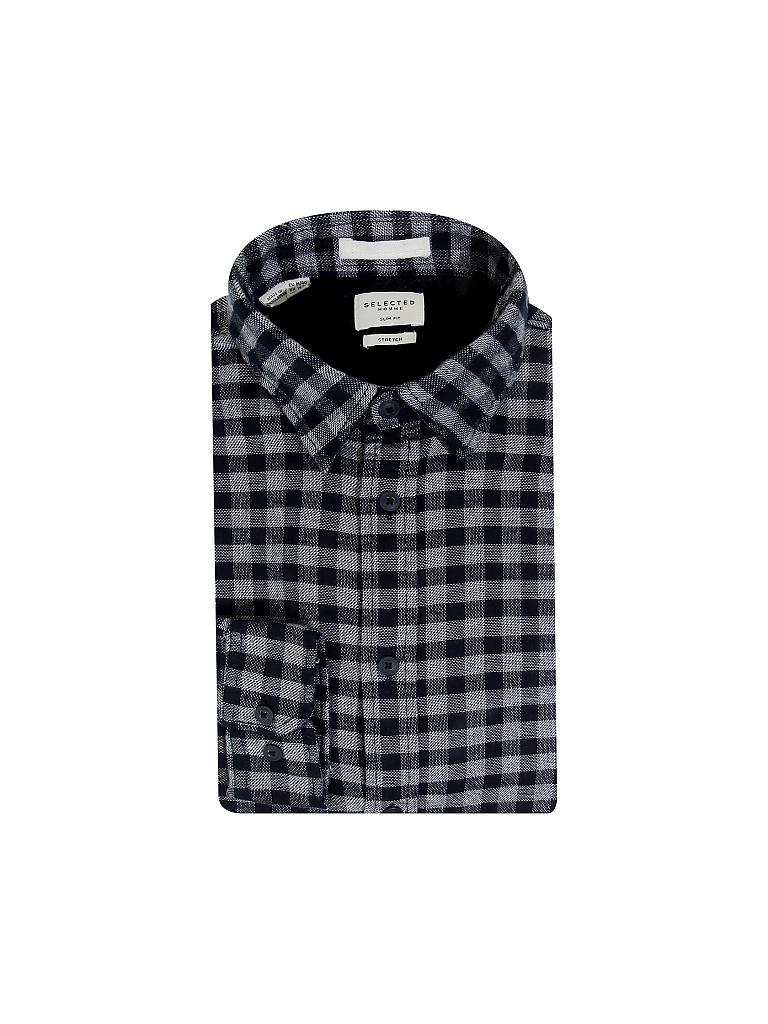 SELECTED | Flanellhemd Slim-Fit SLHSEAMUS | blau