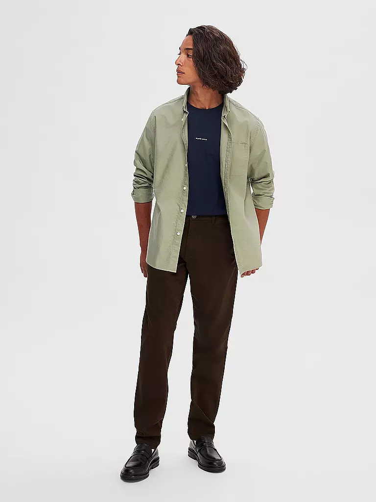 SELECTED | Hemd Slim Fit SLHREGRICK-OX | olive