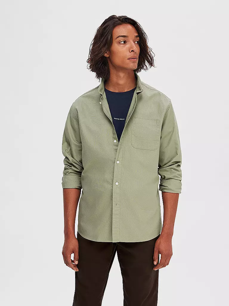 SELECTED | Hemd Slim Fit SLHREGRICK-OX | olive