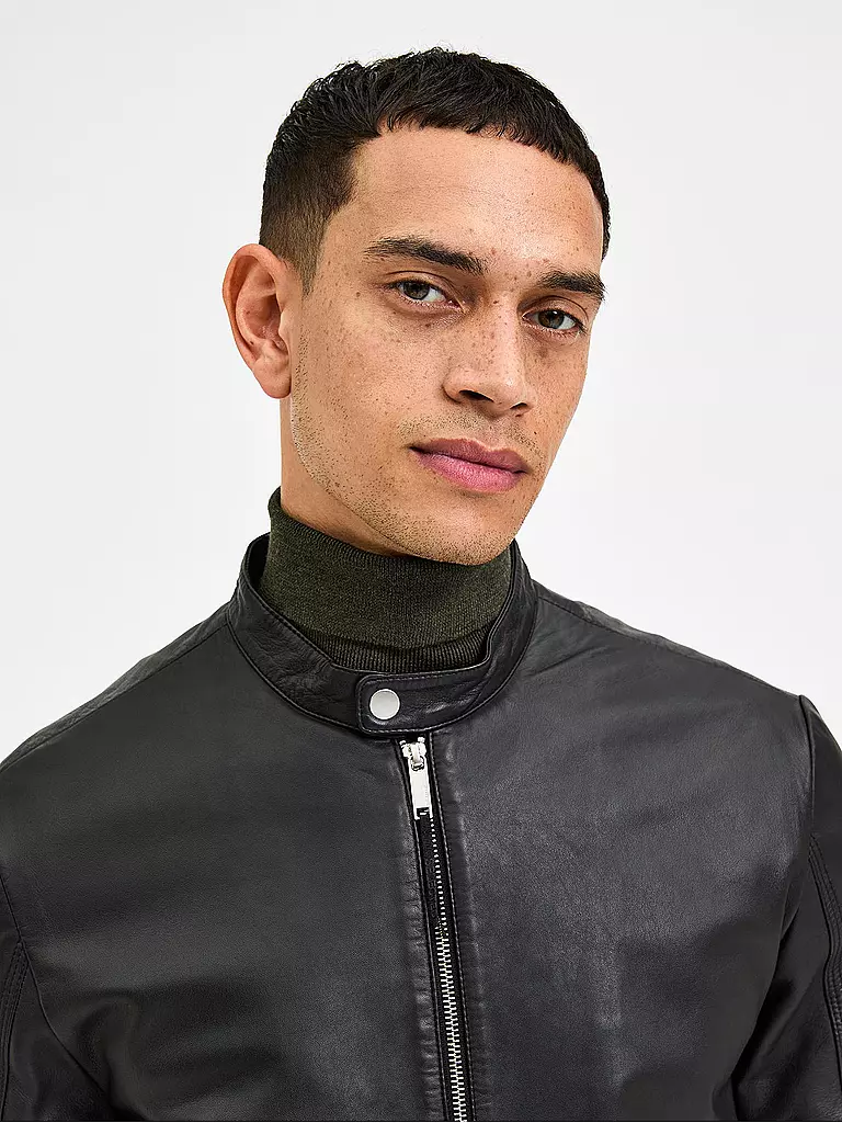 SELECTED | Lederjacke SLHARCHIVE | schwarz