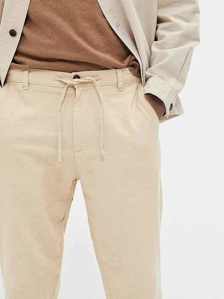 SELECTED | Leinenhose SLHSLIMTAPE | beige