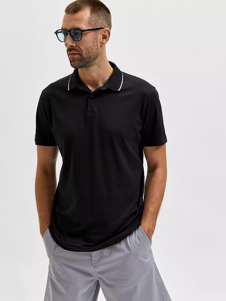 SELECTED | Poloshirt SLHLEROY COOLMAX | weiss