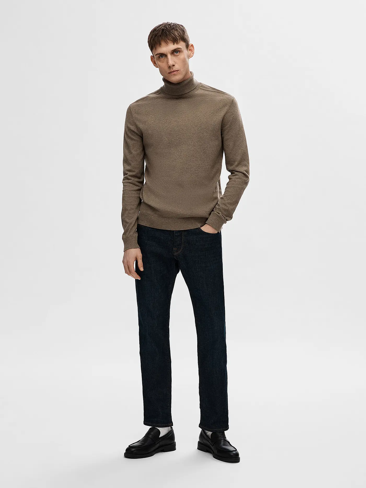 SELECTED | Rollkragenpullover SLHBERG | braun