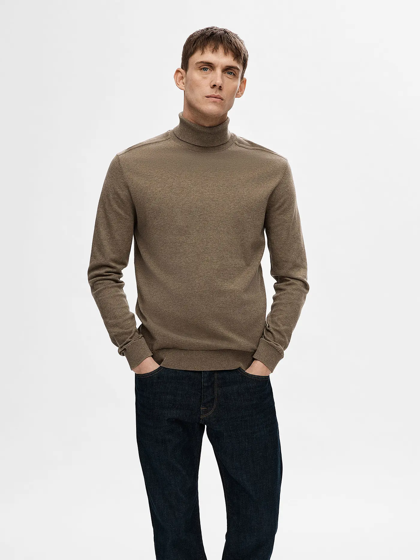 SELECTED | Rollkragenpullover SLHBERG | braun