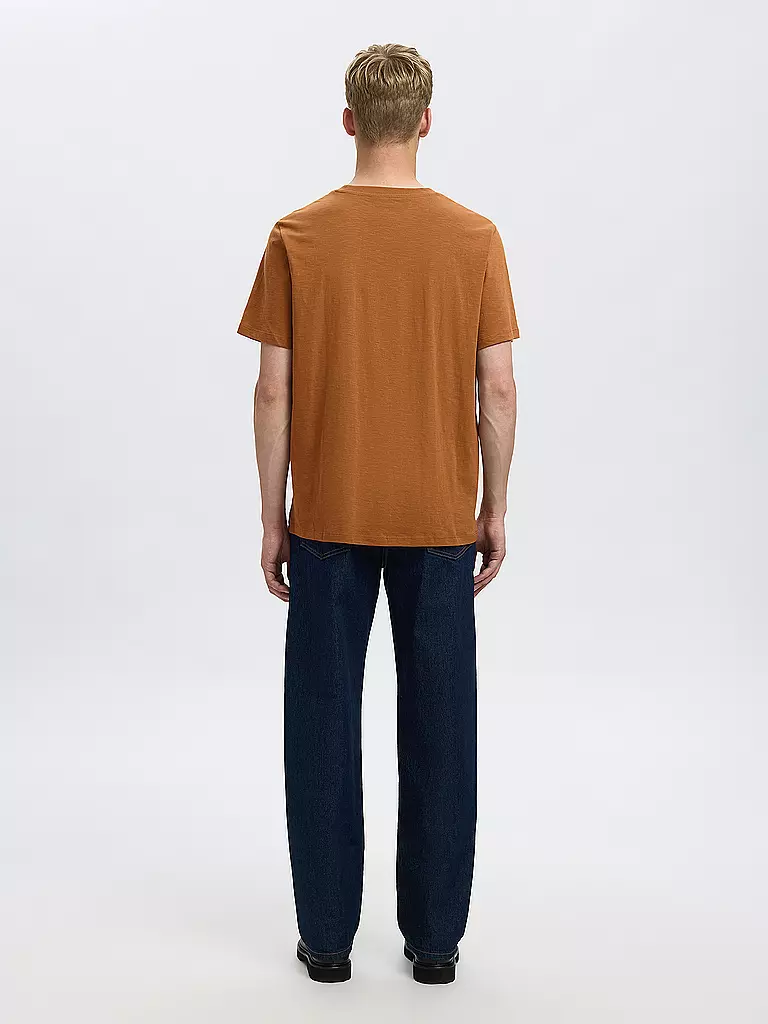 SELECTED | T-Shirt SLHASPEN  | braun