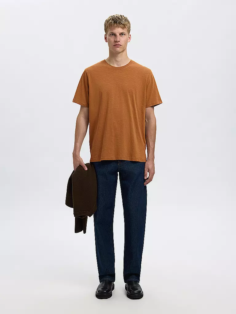 SELECTED | T-Shirt SLHASPEN  | braun