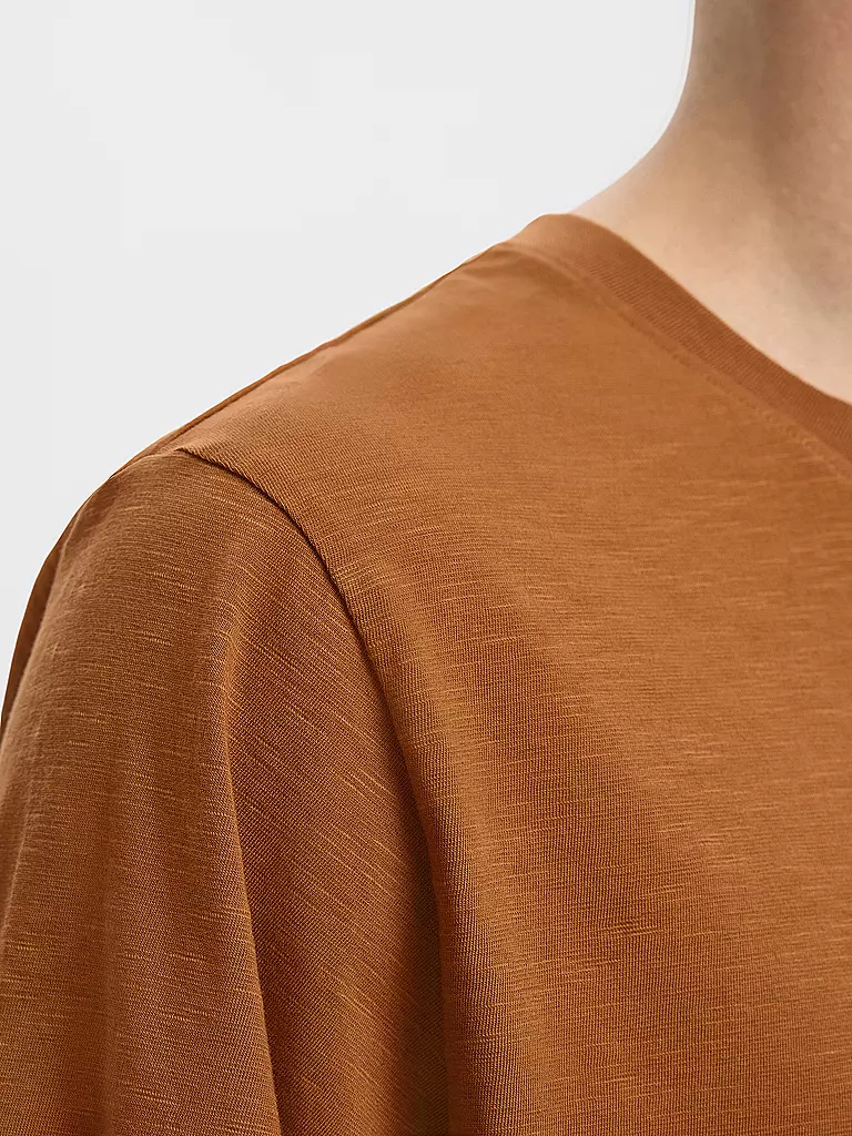 SELECTED | T-Shirt SLHASPEN  | braun