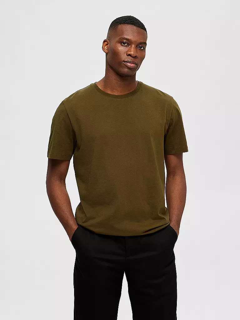 SELECTED | T-Shirt SLHASPEN | olive