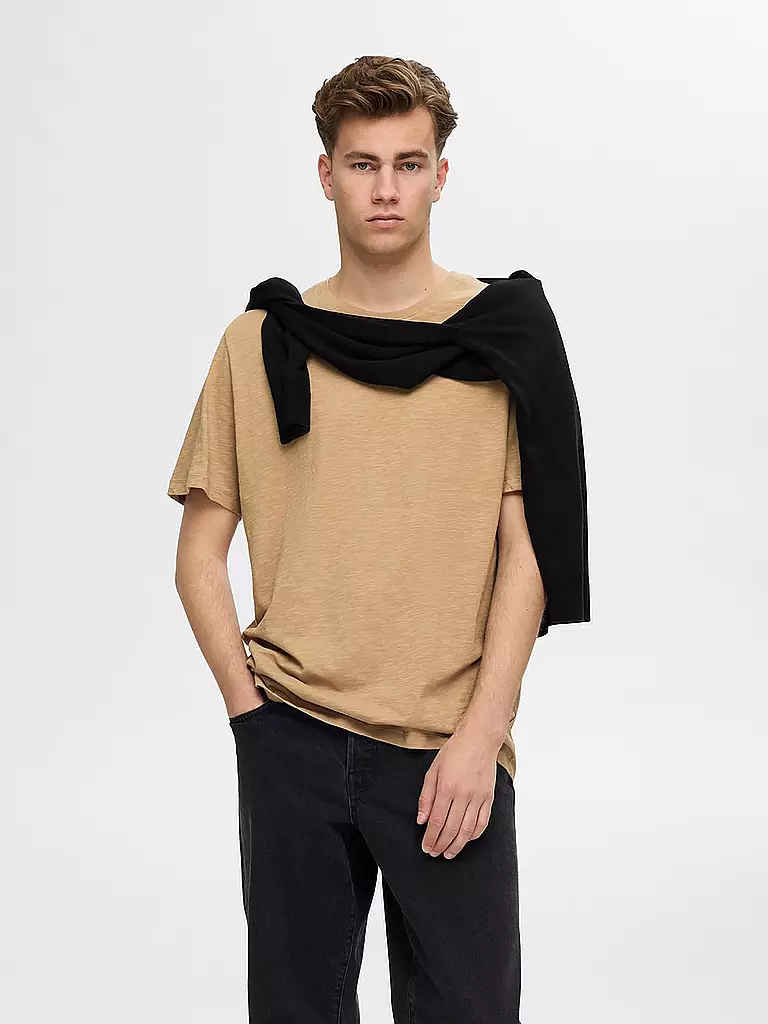 SELECTED | T-Shirt SLHASPEN | hellblau