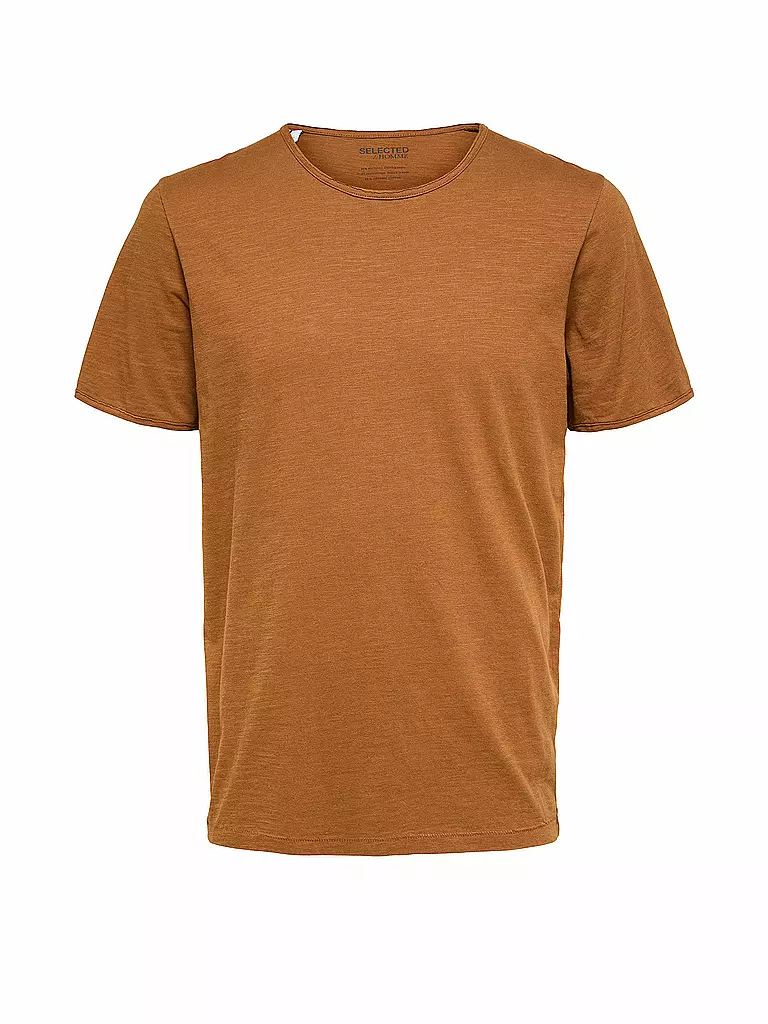 SELECTED | T-Shirt SLHMORGEN | braun