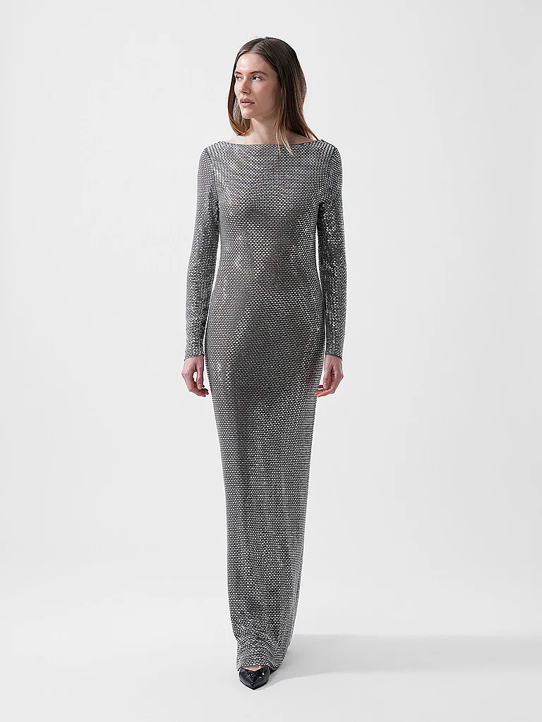 Self-Portrait Maxi Dress Grey 34 2