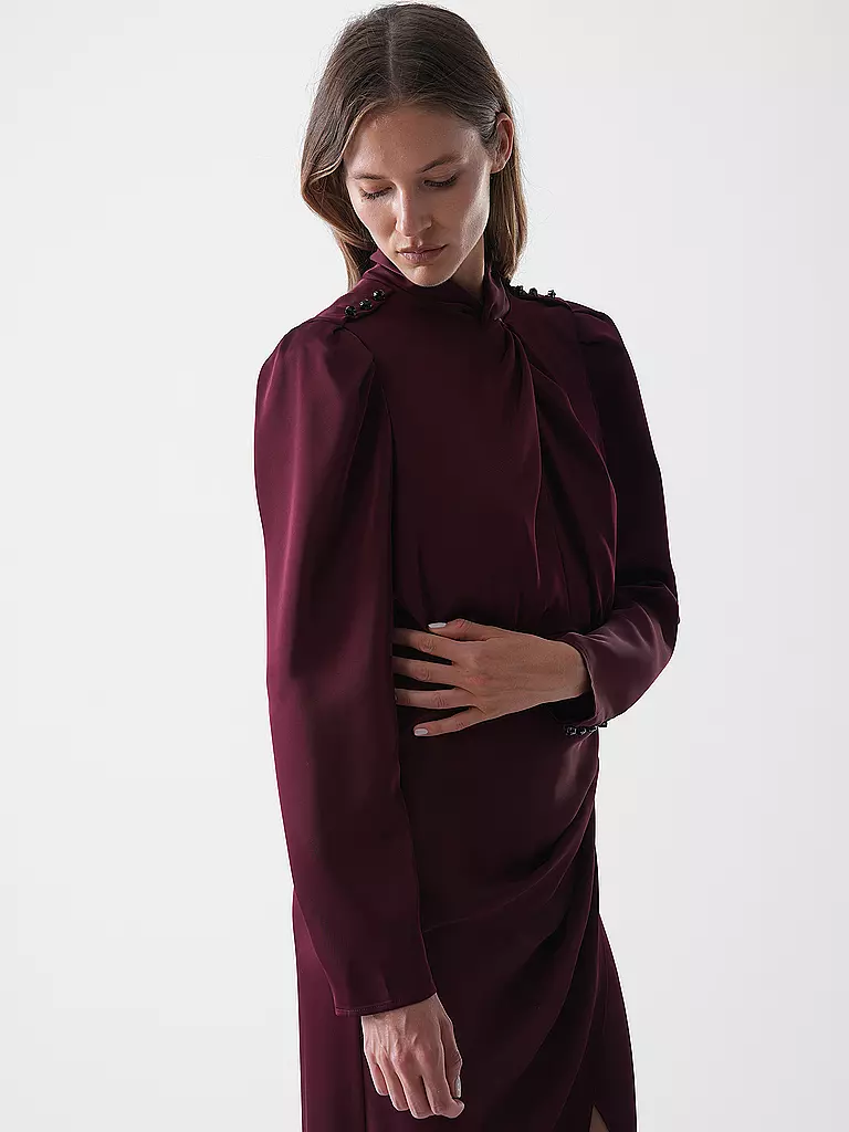 SELF-PORTRAIT | Midikleid  | dunkelrot