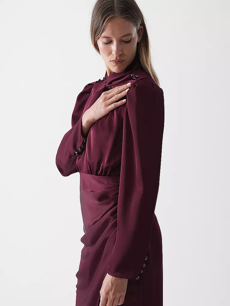 SELF-PORTRAIT | Midikleid  | dunkelrot