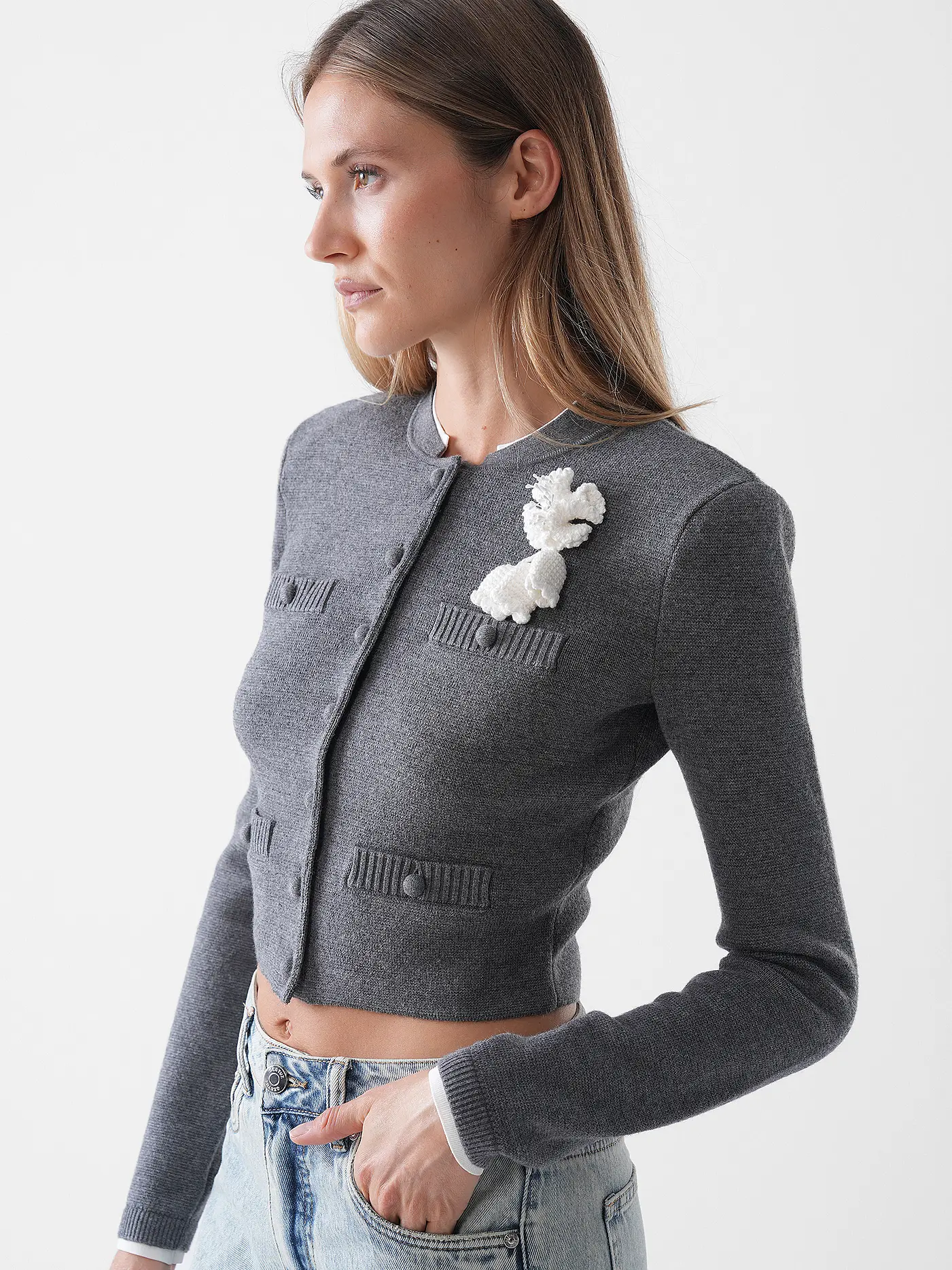 SELF-PORTRAIT | Strickjacke | grau